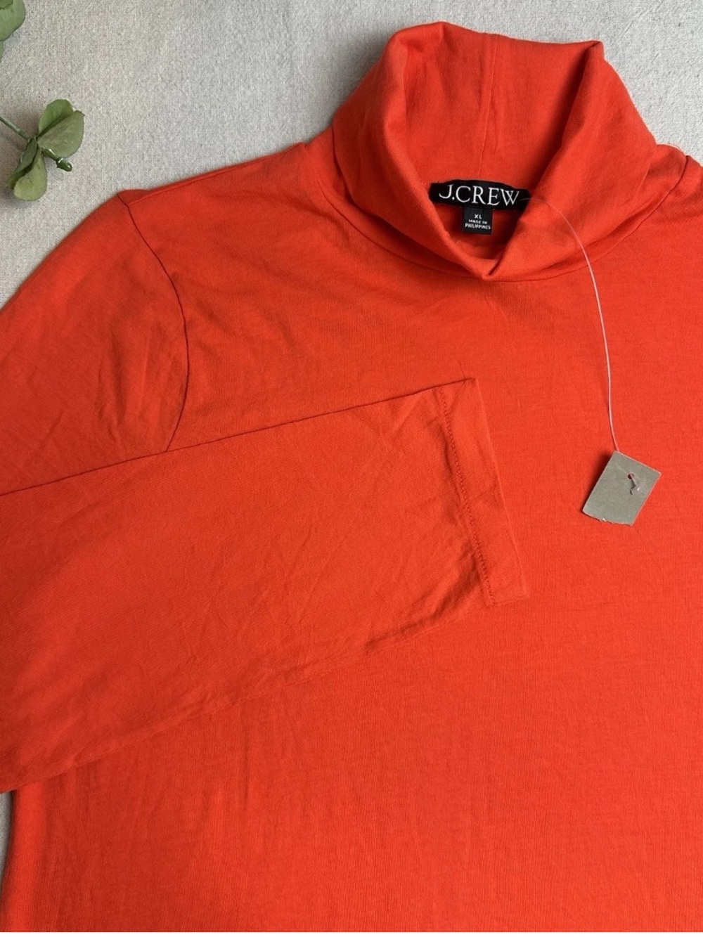J. Crew Tissue Turtleneck Poppy Orange Lightweight Cotton BL022